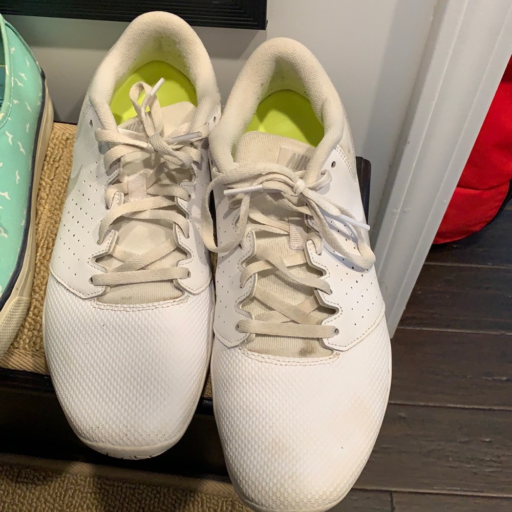 White Nike cheer shoes